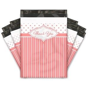 Poly Mailers Pink 30 PC 10x13 Thank You Stripes Polka Dots Chevron Bags Shipping